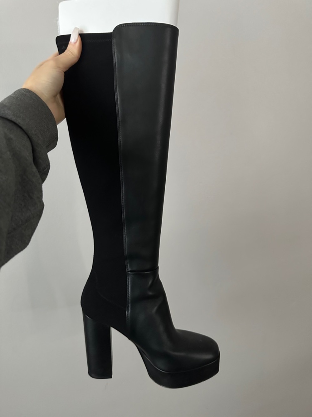 Stuart Weitzman Black Tall Leather Riding Boots - Picture 6 of 7